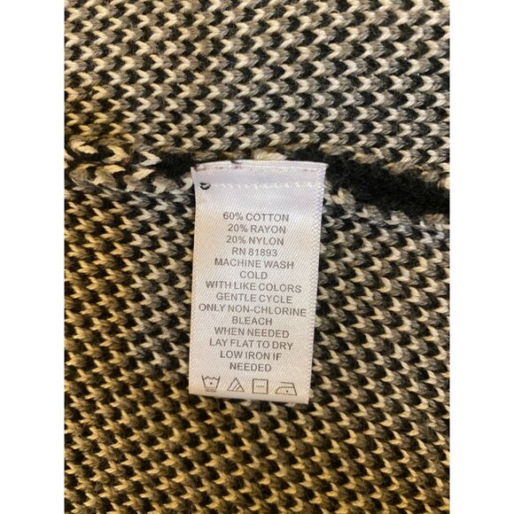 Isaac Mizrahi Live Plaid Knit Zip-Up Jacket XS Black/White Cotton Blend - Picture 5 of 5